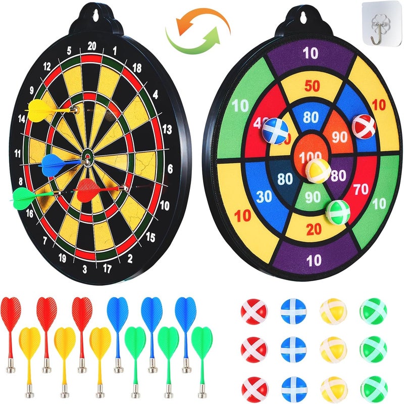 moopok Magnetic Dart Board for Kids-12Magnetic Dart/Sticky Balls Or 2 Toy Gun+40 Foam Dart.Indoor/Outdoor Kids Games and Party Games,Christmas Birthday Gifts Toys for 3-12 Year Old Boys - Image 1